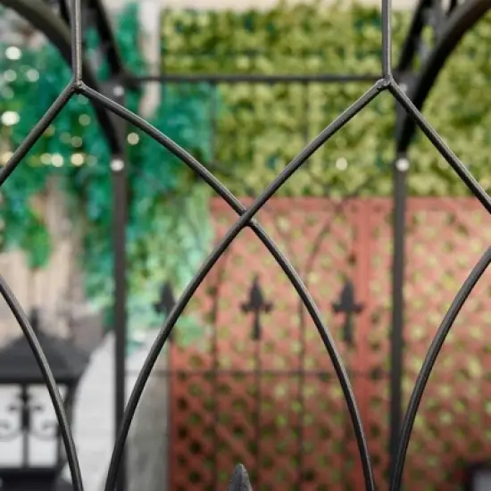 Resenkos Garden Arch Plant Support Trellis,7Ft Garden Arch Arbor, Metal Arch Trellis for Climbing Vines, Garden Archway Matte Black image {10}