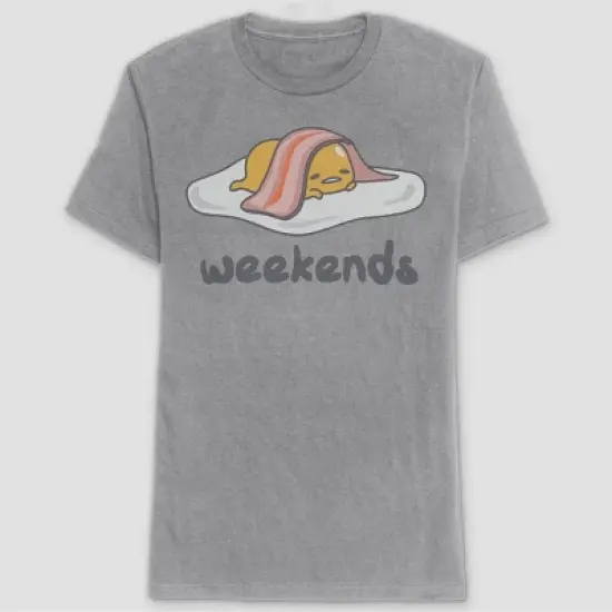 Men's Sanrio Gudetama Short Sleeve Graphic T-Shirt - Heather Gray image {3}