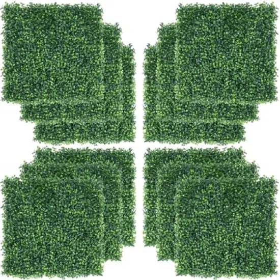 Yaheetech 20" x 20" Artificial Boxwood Hedge Panel Plastic Greenery Indoor & Outdoor image {8}