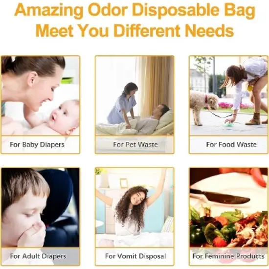 Paucax Odor Disposal Pet Waste Bags for Dog Cat, Color Vary image {5}