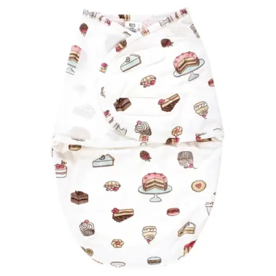 Hudson Baby Infant Girl Plush Faux Fur Swaddle Wrap, Sweet Bakery, 0-3 Months image {2}