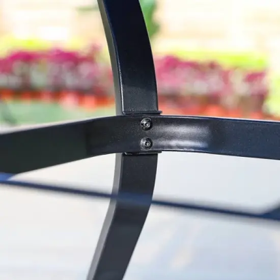 5pc Patio Dining Set with 360 Swivel Chairs with Cushions and Square Steel Table - Captiva Designs image {6}