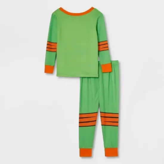 Toddler Teenage Mutant Ninja Turtles Halloween Matching Family Michelangelo Pajama Set - Green image {2}