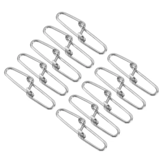 Unique Bargains Stainless Steel Quick Lock Design Fishing Swivels and Snaps 100 Pcs image {4}