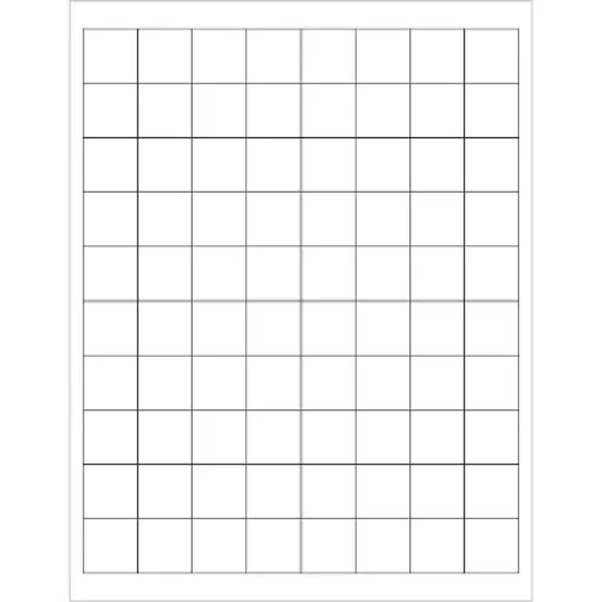 Tape Logic Laser Labels Rectangle 1" x 1" White 8000/Case (LL104) image {1}