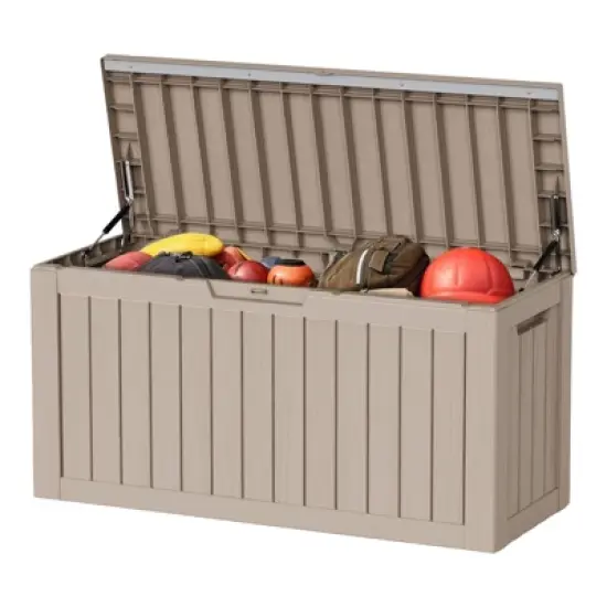 DSVIMOY Deck Boxes, 80 Gal Outdoor Storage Deck Box, Small Patio Storage Bin for Garden Tools image {6}