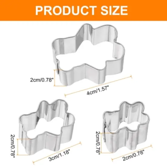 Unique Bargains Durable Rust-proof Dishwasher Safe Cookie Cutter Assorted Sizes 3 Pcs image {1}