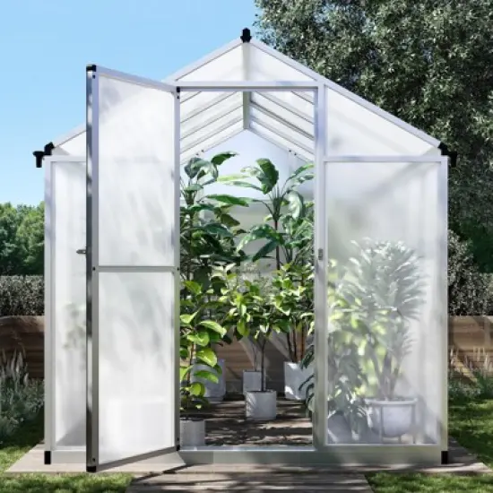 Walk-in Greenhouse Doors and Roof Windows Vent, Large Sun House for Garden Backyard Plant Garden Hot House image {3}