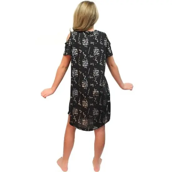 Intimo Big Girls' Harry Potter I Solemnly Swear Shoulder Cut Out Nightgown Black image {1}