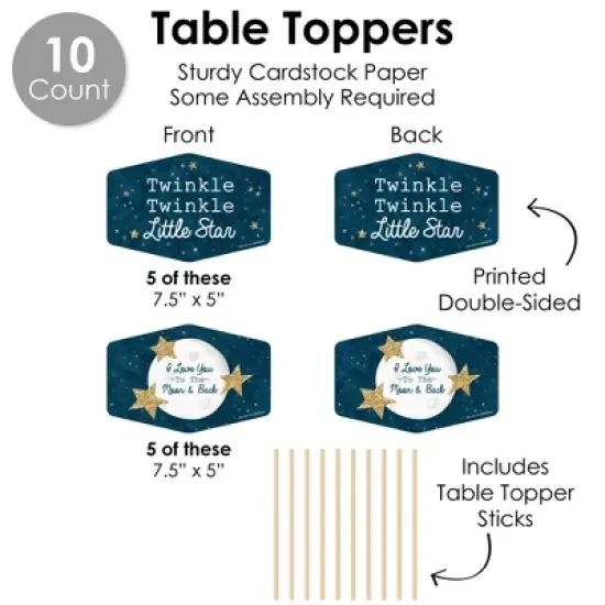 Big Dot of Happiness Twinkle Twinkle Little Star - Baby Shower or Birthday Party Supplies Decoration Kit - Decor Galore Party Pack - 51 Pieces image {5}