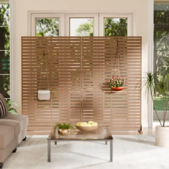 SEVOBAL Patio Decorative Screens 6 Piece Patio Privacy Paged Patio Decorative Screens Patio Screen Decorative for Yard, Brown, 45.47"*15.75"*72.05" image {4}