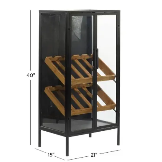 Contemporary Wood Standing Wine Rack Black - Olivia & May image {8}