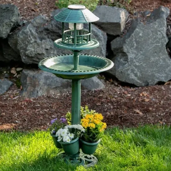 17" Verdigris Garden Centerpiece Bird Feeder Green - Zingz & Thingz: Freestanding, Non-Toxic, No Assembly Required image {3}
