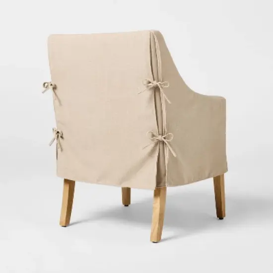 Camas Slipcover Dining Chair Khaki - Threshold&trade; designed with Studio McGee image {3}