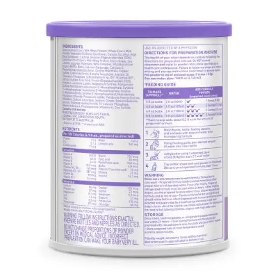 Bubs Essential Milk Infant Powdered Formula Canister - 0-12 Months - 20oz image {2}