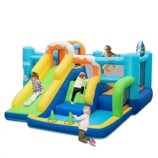 Costway 7-in-1 Kids Inflatable Bounce Castle Multi-Play Jumping House image {10}