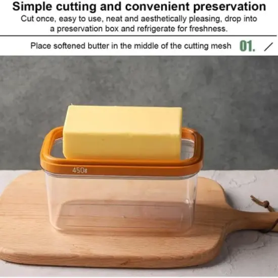 Acekool Rectangular Butter Dish with Slicer, Airtight Butter Cutter Box, Easy Slice Butter Container for Kitchen Baking image {6}