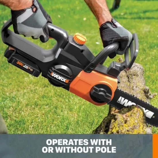Worx WG323 20V Power Share 10" Cordless Pole/Chain Saw with Auto-Tension image {3}