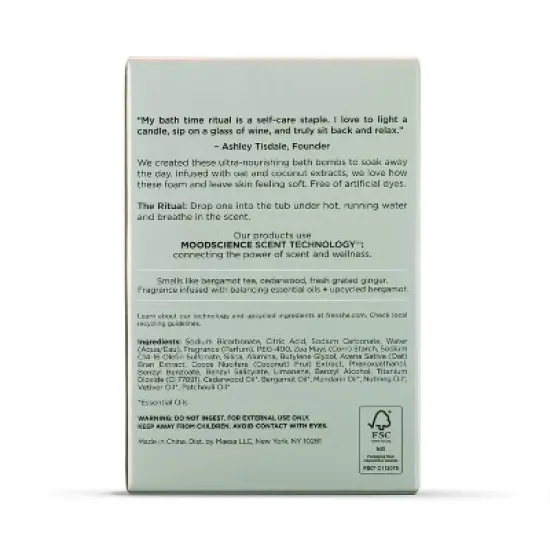 Being Frenshe Milky Moisturizing Bath Bomb Set with Essential Oils - Bergamot Cedar - 6ct/3oz image {1}