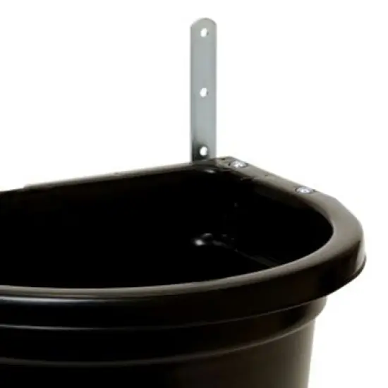 Little Giant 20 Quart Heavy Duty Mountable Plastic Fence Feeder Bucket for Feeding Small Livestock and Pets at Home or Farm, Black image {3}
