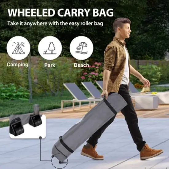 EAGLE PEAK 13'x13' Pop up Canopy Tent w/ One Wall,Portable Sun Shelter for Camping image {5}