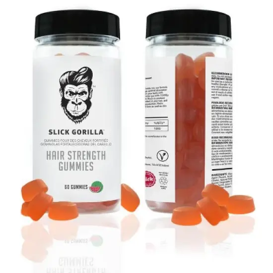 Slick Gorilla Hair Strength Gummies (60 Gummies) Biotin, Vitamins, & Minerals Gummy for Healthy Hair Growth image {2}