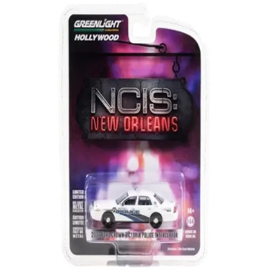 2006 Ford Crown Victoria Police Interceptor White "NCIS: New Orleans" (2014-2021) TV Series 1/64 Diecast Model Car by Greenlight image {2}
