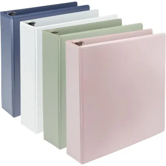 Samsill Plant-Based 2 Inch Durable D-Ring, Made in USA, View Binder, Eco-Friendly, USDA Certified Biobased, 4 Pack, Boho Assortment image {6}