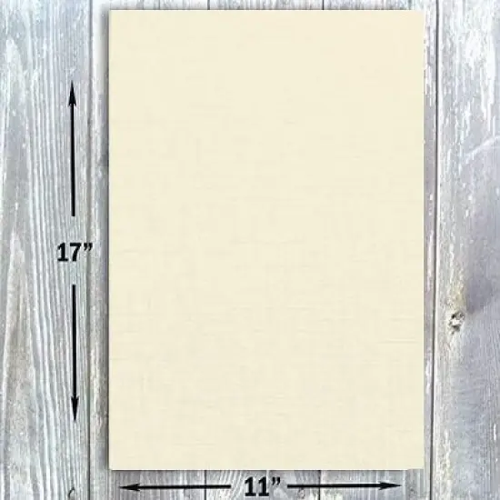 Hamilco Ivory Linen Textured Cardstock Thick Paper - 11 x 17" Heavy Weight 80 lb Cover Card Stock - 25 Pack image {2}