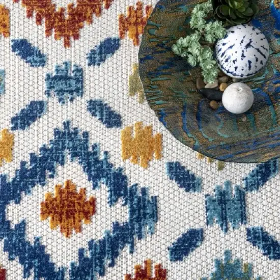 nuLOOM Indoor/Outdoor Transitional Labyrinth Area Rug image {4}