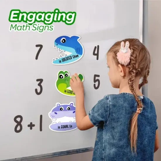 4E's Novelty 3 Magnetic Math Signs Greater Than Less Than, Equal, Mathematic Symbols Cutouts image {4}