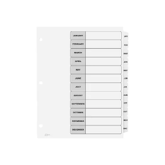 Avery Pre-Printed Monthly Dividers Customizable Table 11826 image {2}