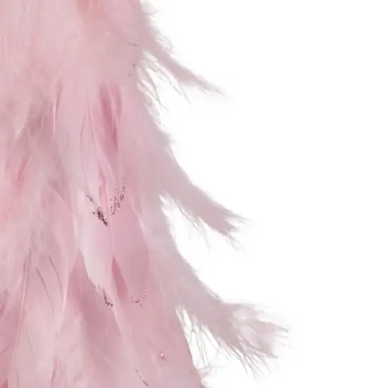 Northlight Glittered Layered Feather Cone Tree Christmas Decoration - 19.5" - Pink image {5}