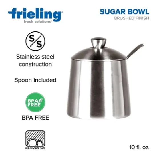 Frieling Sugar bowl /spoon, brushed finish, 10 fl. Oz., Stainless steel image {3}
