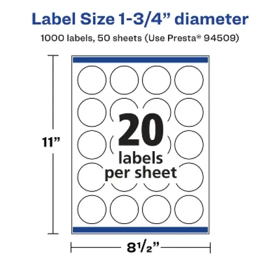 Avery Matte Clear Labels,  1-3/4" diameter Round image {4}