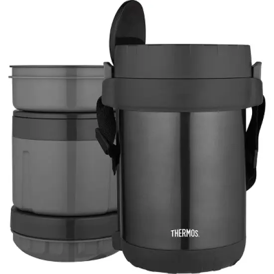 Thermos Vacuum Insulated All-In-One Meal Carrier with Spoon - Stainless Steel image {1}