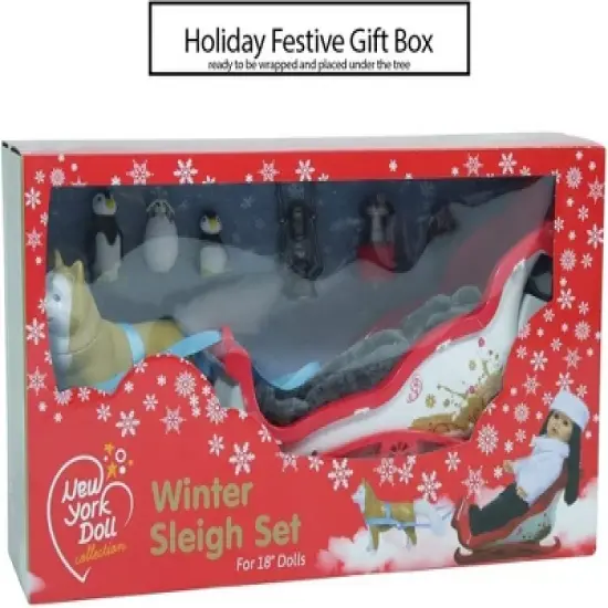 The New York Doll Collection 18 Inch Doll Winter Sleigh Set image {3}