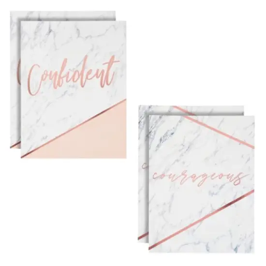 Paper Junkie 12-Pack Inspirational 2 Pocket Folders for Marble Print Office Supplies, 6 Decorative Rose Gold Motivational Designs for School, 12x9 in image {7}