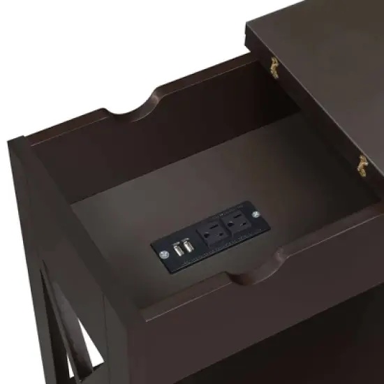 Oxford Flip Top End Table with Charging Station - Breighton Home image {5}