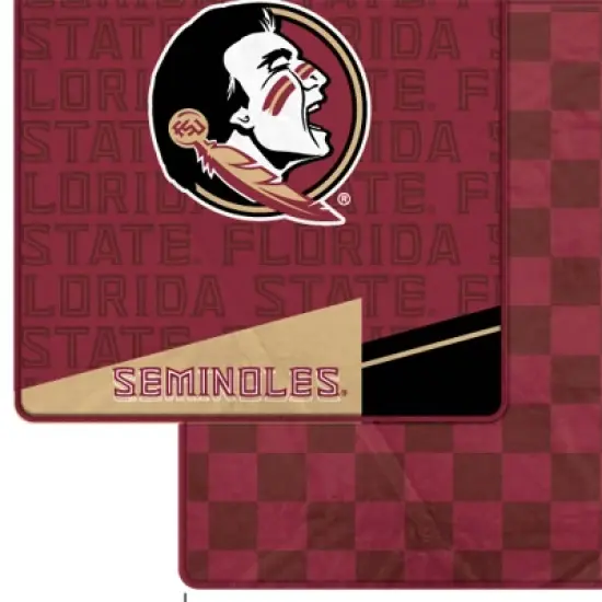 NCAA Florida State Seminoles Diagonal Ghost Checker Double Sided Blanket image {1}