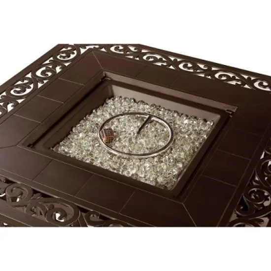 42" Square Aluminum 55000 BTUs Propane Fire Pit Table with Two Covers - Oakland Living
 image {3}