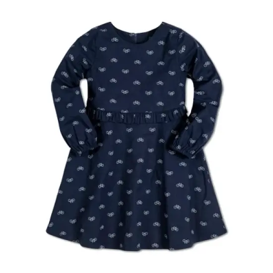 Hope & Henry Girls' Long Sleeve Ruffle Waist Dress, Toddler image {8}