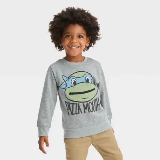 Toddler Boys' Nickelodeon Teenage Mutant Ninja Turtles Pullover Sweatshirt - Gray image {4}