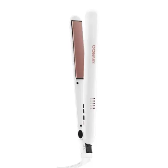 Conair Double Ceramic Flat Iron - White - 1" image {1}