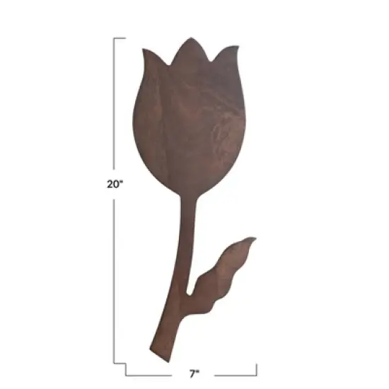Storied Home Tulip Shaped Mango Wood Serving Board, Natural image {1}