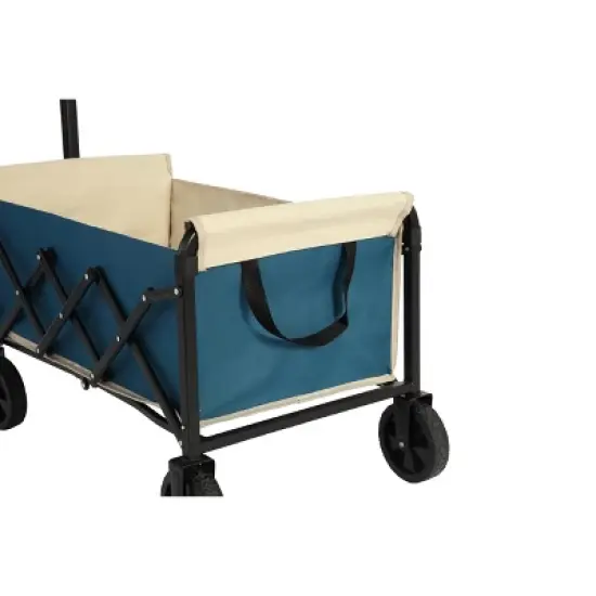 Lightweight Portable Heavy Duty Folding Beach Wagons with Wheels - Outdoor Utility Carts Blue image {2}