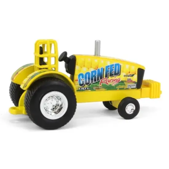 ERTL 1/64 Corn Fed Racing Yellow Pulling Tractor Collect N Play 47495 image {2}