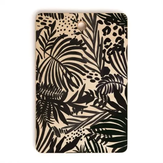 Marta Barragan Camarasa Wild abstract jungle on black Rectangle Cutting Board - Deny Designs image {3}