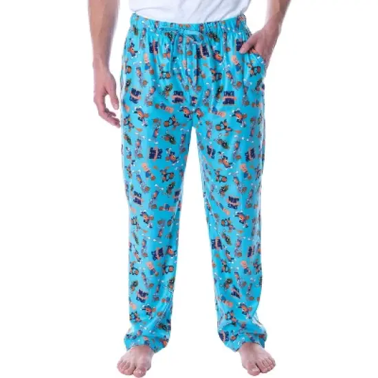 Space Jam A New Legacy Adult Men's Allover Character Loungewear Pajama Pants Blue image {5}