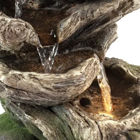 11" Rainforest Five Tier Cascading Fountain with LED Light Gray - Alpine Corporation image {5}
